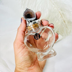 Heart Shaped Pet Memorial Jar with Geode Lid – Glass Keepsake Urn for Ashes or Fur