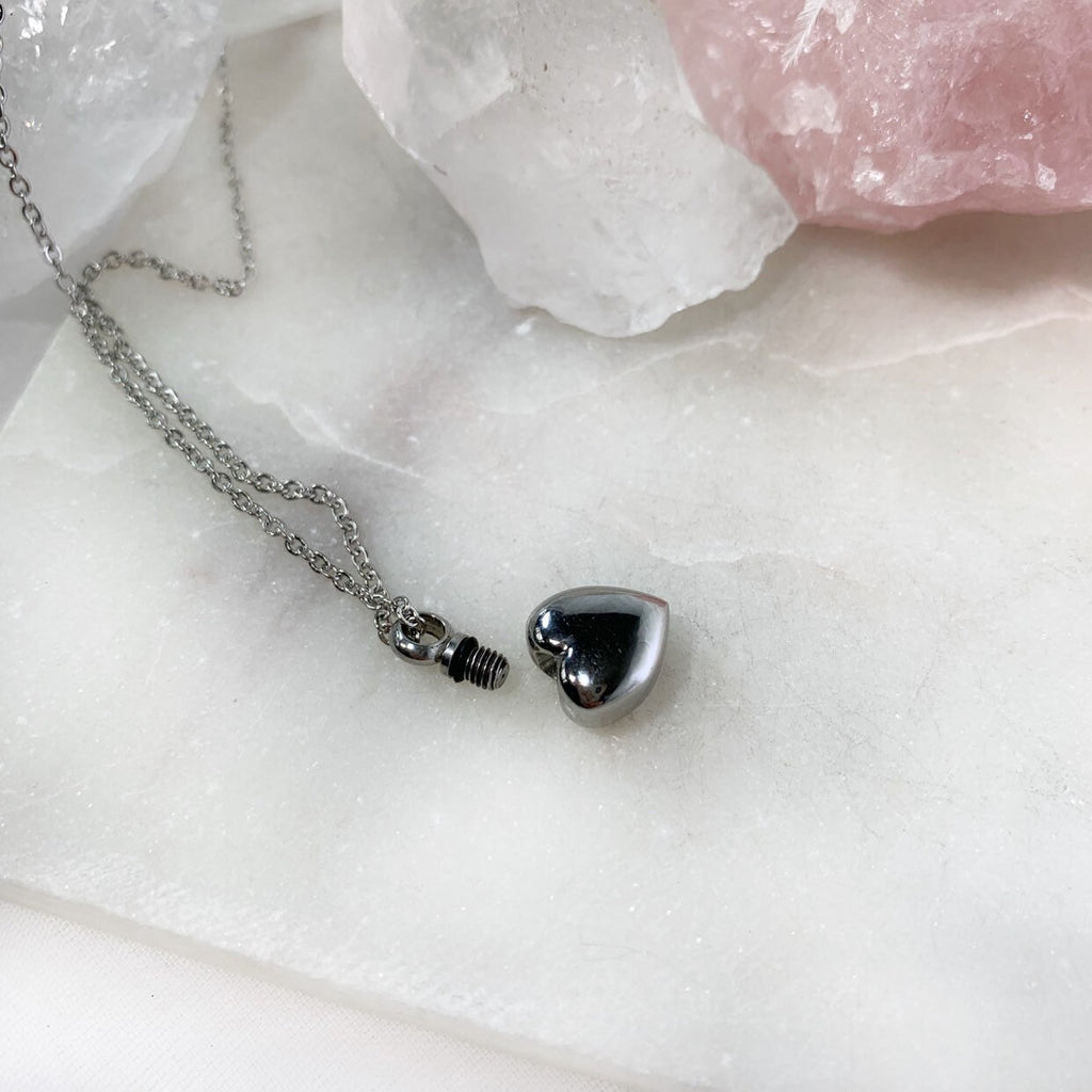 Stainless Steel Heart Urn Necklace Sacred Spirit Relics