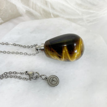 Tigers Eye Droplet Urn Necklace