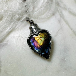 Labradorite Cremation Necklace for Ashes • Unique Urn Pendant