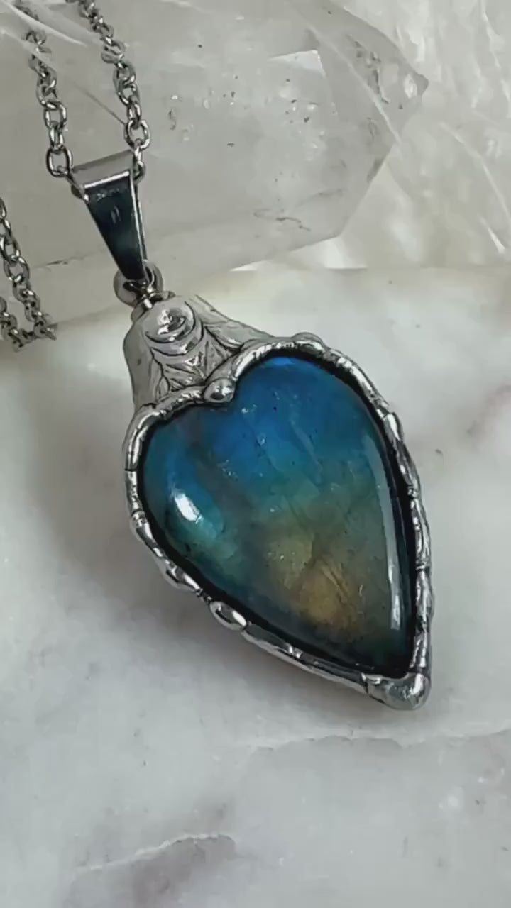 Labradorite Crystal Cremation Jewelry newest Urn - Love Charms™ Option