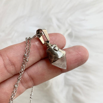 Small Quartz Point Urn Necklace