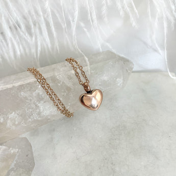 Rose Gold Heart Urn Necklace