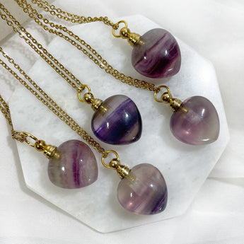 Purple Fluorite Urn Necklace