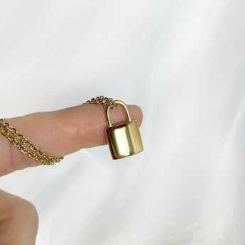 Gold Padlock Urn Necklace