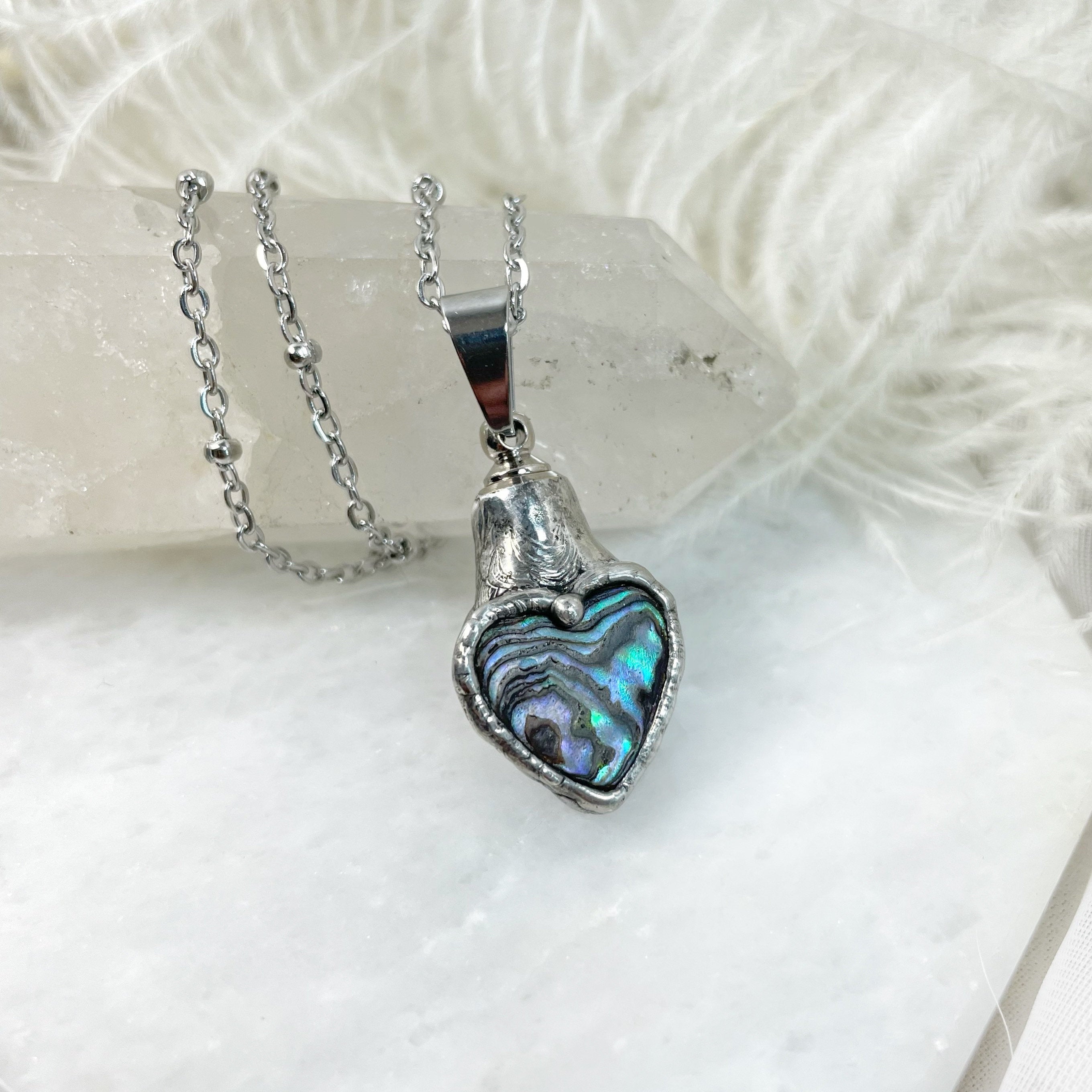 Abalone Shell Heart Urn Necklace | Sacred Spirit Relics