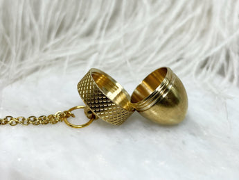 Gold Acorn Urn Necklace