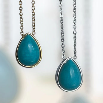 Turquoise Howlite Tear Urn Necklace