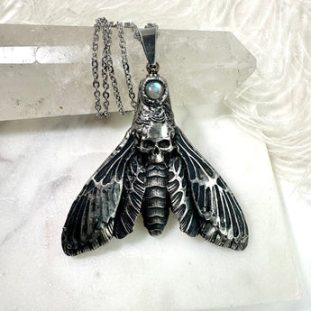 Death Head Hawk Moth Cremation Necklace, Urn Pendant, Cremaion Jewelry, Mourning Jewelry, Urn For Ashes, Cremation Jewelry